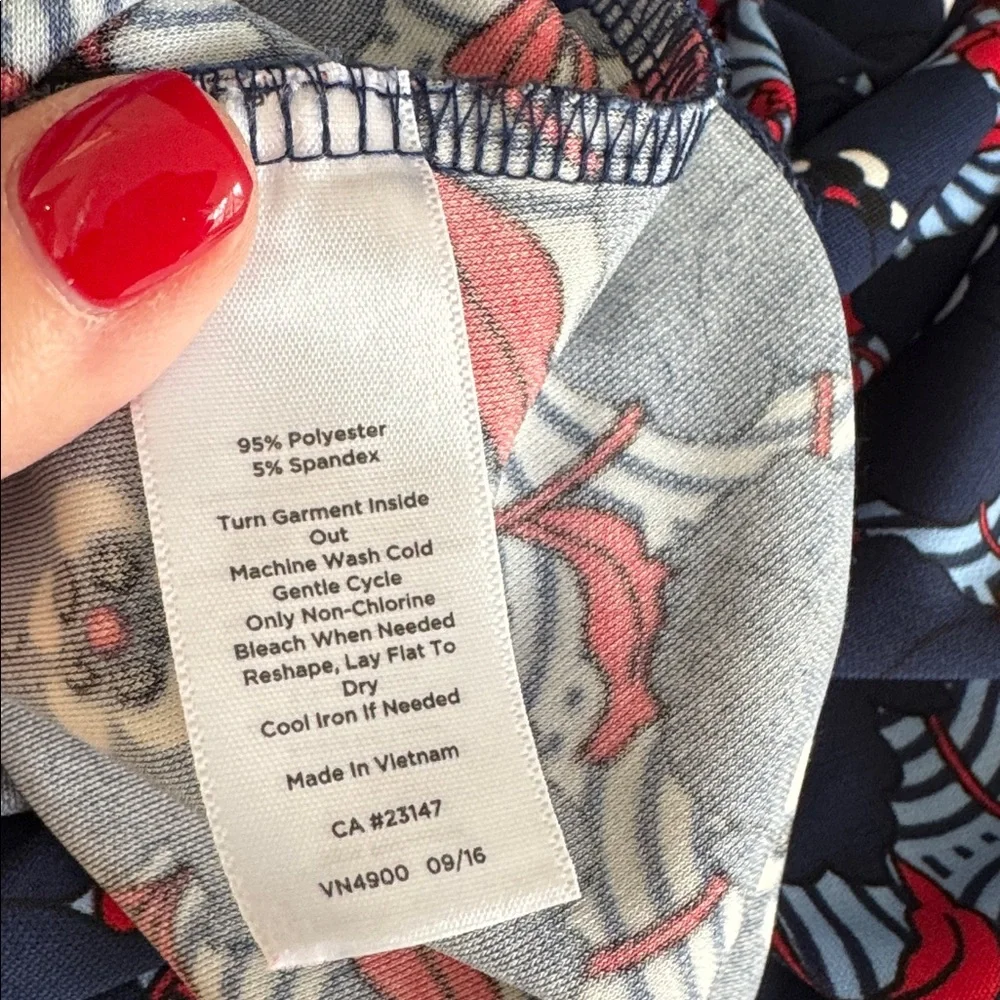 Talbots XL jersey sleeveless floral side tie dress - Picture 3 of 7